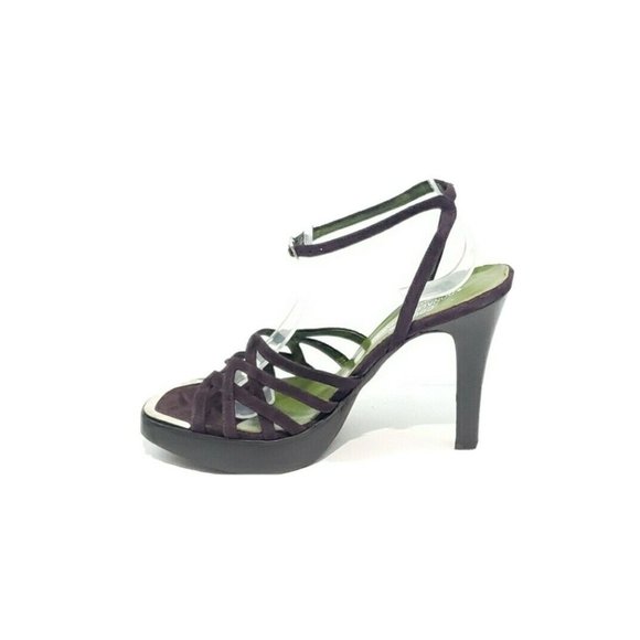 Donald Pliner Platform Heels Ankle Strap Open Toe Purple Womens US 9.5 - Picture 6 of 7